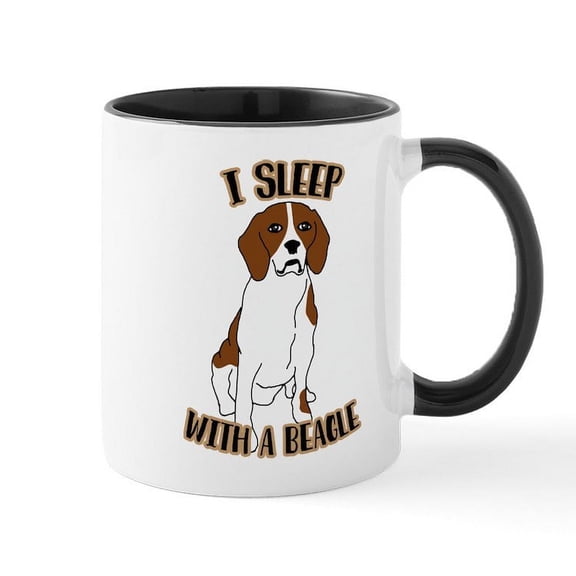 CafePress - I Sleep With Beagles - 11 oz Ceramic Mug - Novelty Coffee Tea Cup