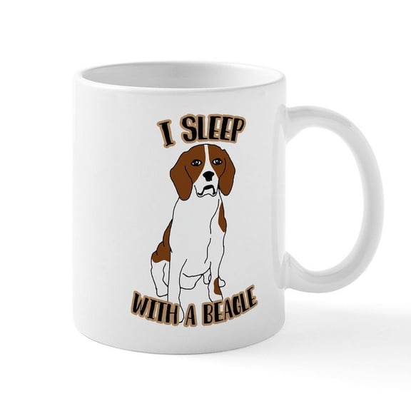 CafePress - I Sleep With Beagles - 11 oz Ceramic Mug - Novelty Coffee Tea Cup