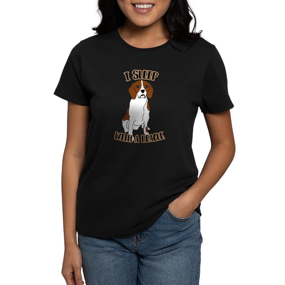 CafePress - I Sleep With Beagles Women's Classic T Shirt - Women's Traditional Fit Dark T-Shirt