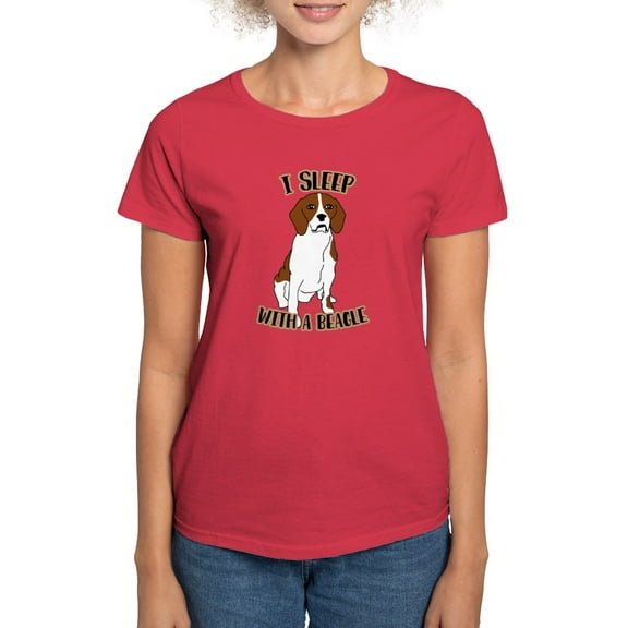 CafePress - I Sleep With Beagles Women's Classic T Shirt - Women's Traditional Fit Dark T-Shirt