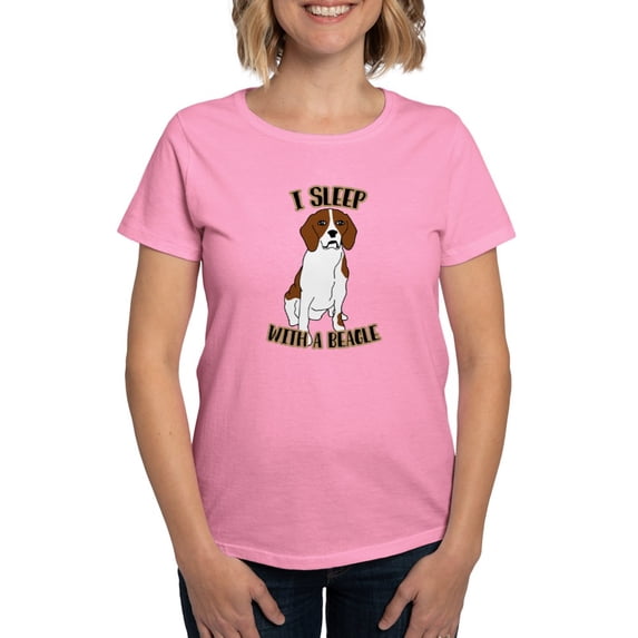 CafePress - I Sleep With Beagles Women's Classic T Shirt - Women's Traditional Fit Dark T-Shirt