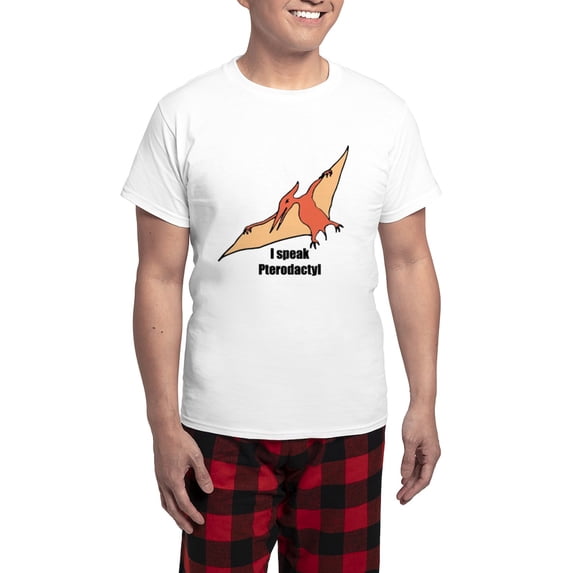 CafePress - I Speak Pterodactyl Men's Light Pajamas - Men's Light Loose Fit Cotton Pajama Set