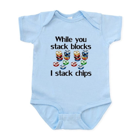 CafePress - I Stack Chips Body Suit - Baby Light Bodysuit, Size Newborn - 24 Months