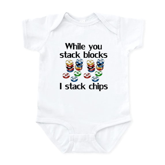 CafePress - I Stack Chips Body Suit - Baby Light Bodysuit, Size Newborn - 24 Months