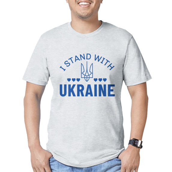 CafePress - I Stand With Ukraine Fitted T Shirt - Fitted T-Shirt, Vintage Fit Soft Cotton Tee