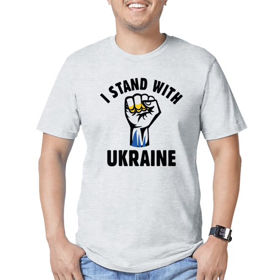 CafePress - I Stand With Ukraine Fitted T Shirt - Fitted T-Shirt, Vintage Fit Soft Cotton Tee