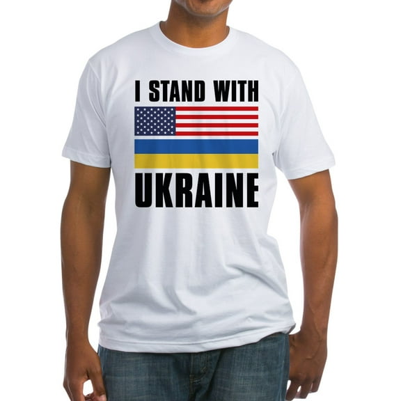 CafePress - I Stand With Ukraine Fitted T Shirt - Fitted T-Shirt, Vintage Fit Soft Cotton Tee