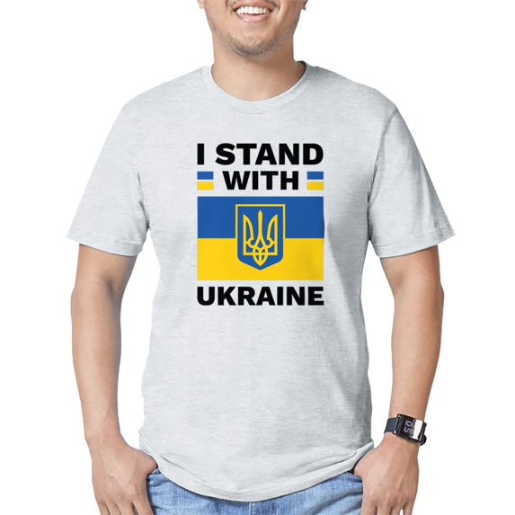 CafePress - I Stand With Ukraine Fitted T Shirt - Fitted T-Shirt, Vintage Fit Soft Cotton Tee