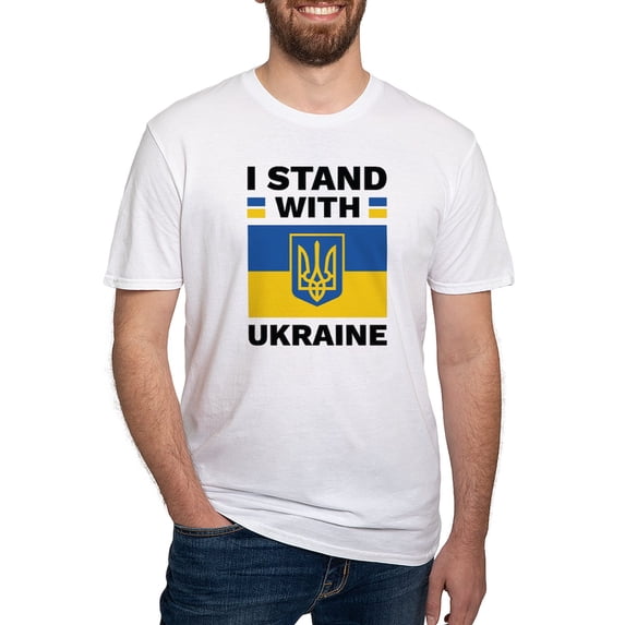 CafePress - I Stand With Ukraine Fitted T Shirt - Fitted T-Shirt, Vintage Fit Soft Cotton Tee