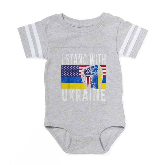 CafePress - I Stand With Ukraine Flag A - Cute Infant Baby Football Bodysuit