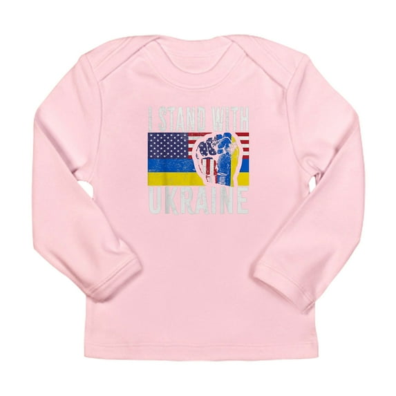 CafePress - I Stand With Ukraine Flag Amer Long Sleeve T Shirt - Long Sleeve Infant T-Shirt