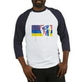 thumbnail image 1 of CafePress - I Stand With Ukraine Flag American Baseball Jersey - Cotton Baseball Jersey, 3/4 Raglan Sleeve Shirt, 1 of 4