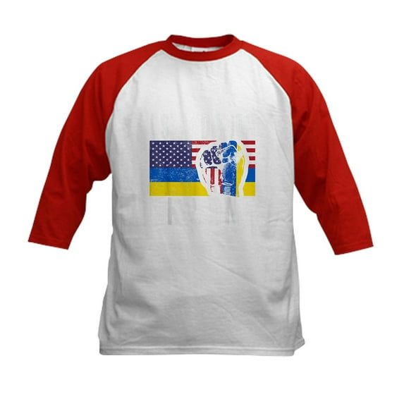 CafePress - I Stand With Ukraine Flag American Baseball Jersey - Kids Cotton Baseball Jersey, 3/4 Sleeve Shirt