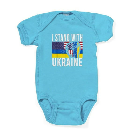 CafePress - I Stand With Ukraine Flag American Flag Body Suit - Cute Infant Bodysuit Baby Romper - Size Newborn - 24 Months