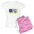 thumbnail image 1 of CafePress - I Stand With Ukraine Flag American Flag Su Pajamas - Women's Short Sleeve Print T-Shirt and Pants Light Cotton Pajama Set, 1 of 7