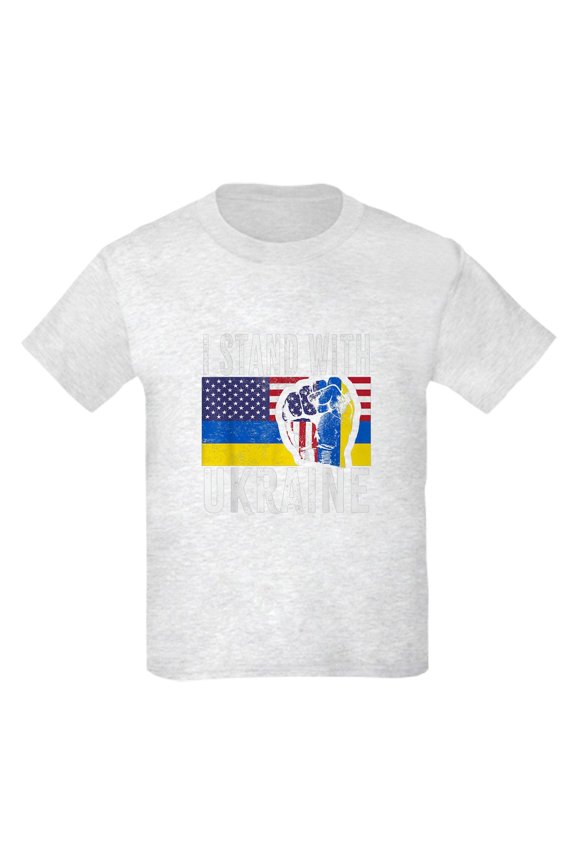 - I Stand With Ukraine Flag American Flag Su T Shirt - Light T-Shirt Kids XS-XL