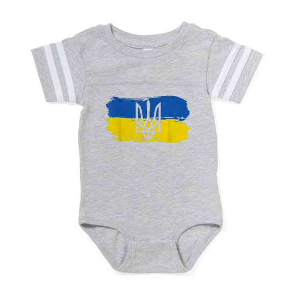 CafePress - I Stand With Ukraine Flag E - Cute Infant Baby Football Bodysuit