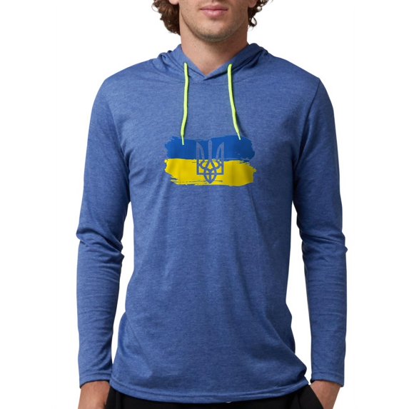 CafePress - I Stand With Ukraine Flag Embl Long Sleeve T Shirt - Mens Hooded Shirt