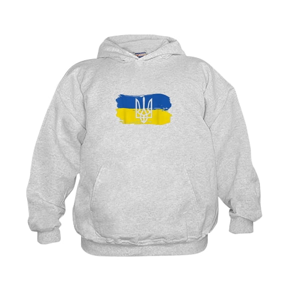 CafePress - I Stand With Ukraine Flag Emblem Map Pa Sweatshirt - Kids Hooded Sweatshirt, Classic Hoodie
