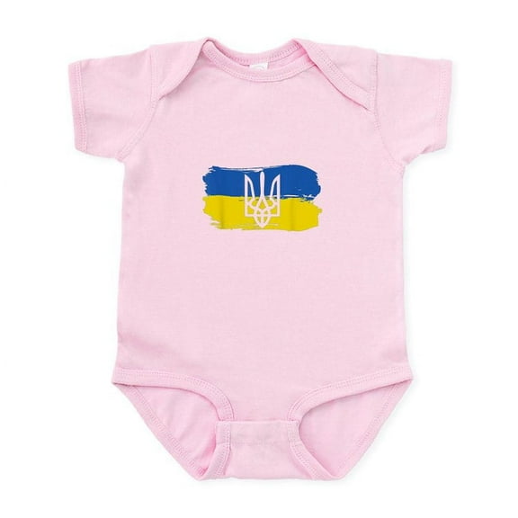 CafePress - I Stand With Ukraine Flag Emblem Map Pat Body Suit - Baby Light Bodysuit, Size Newborn - 24 Months
