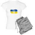 thumbnail image 1 of CafePress - I Stand With Ukraine Flag Emblem Map Patri Pajamas - Women's Short Sleeve Print T-Shirt and Pants Light Cotton Pajama Set, 1 of 7