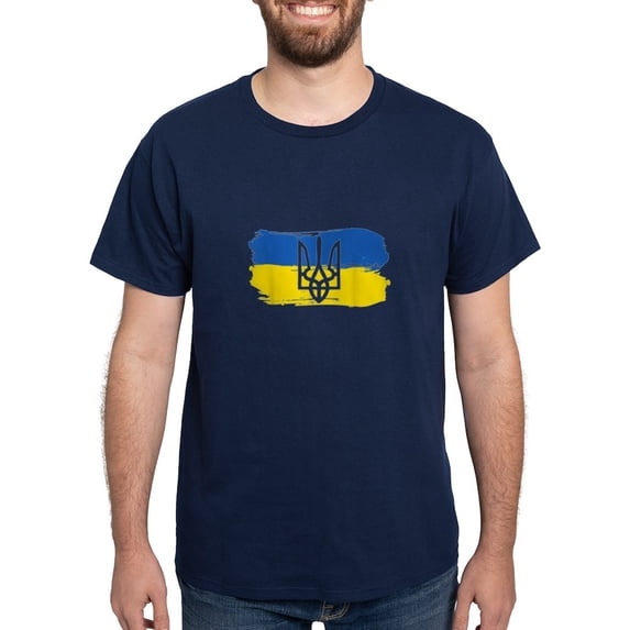CafePress - I Stand With Ukraine Flag Emblem Map Patri T Shirt - Men's Classic Graphic Cotton T-Shirt