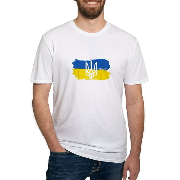 CafePress - I Stand With Ukraine Flag Emblem Map Patri T Shirt - Fitted T-Shirt, Vintage Fit Soft Cotton Tee