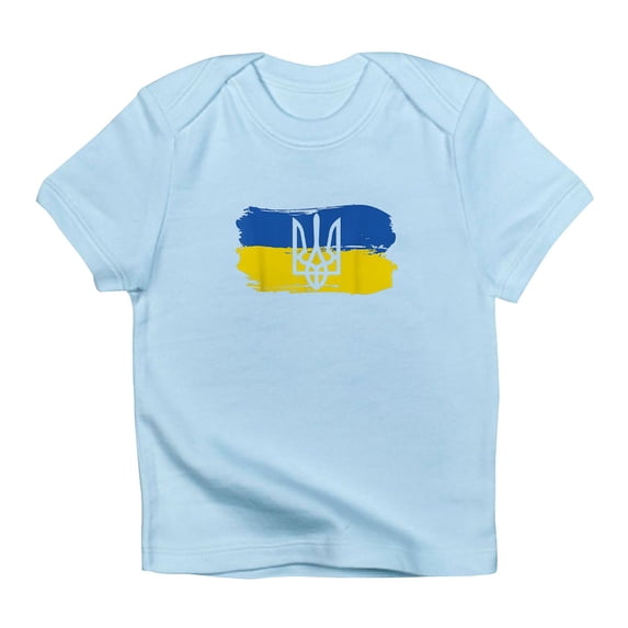 CafePress - I Stand With Ukraine Flag Emblem Map Patri T Shirt - Infant T-Shirt