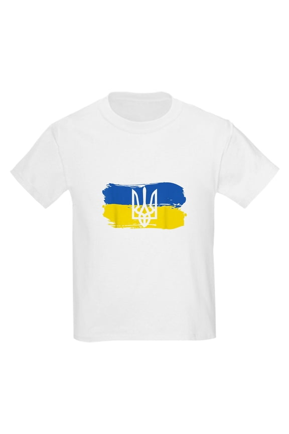 - I Stand With Ukraine Flag Emblem Map Patri T Shirt - Light T-Shirt Kids XS-XL