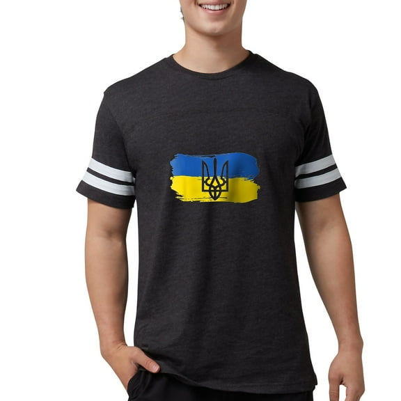 CafePress - I Stand With Ukraine Flag Emblem Map Patri T Shirt - Mens Football Shirt