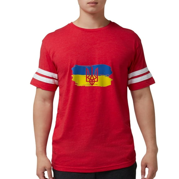 CafePress - I Stand With Ukraine Flag Emblem Map Patri T Shirt - Mens Football Shirt