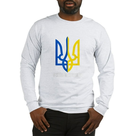 CafePress - I Stand With Ukraine Flag Supp Long Sleeve T Shirt - Unisex Cotton Long Sleeve T-Shirt
