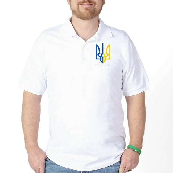 CafePress - I Stand With Ukraine Flag Support Ukrai Golf Shirt - Golf Shirt, Pique Knit Golf Polo