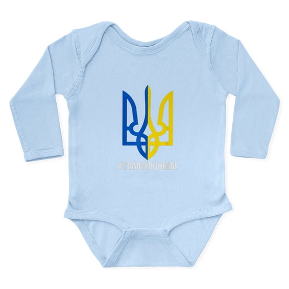 CafePress - I Stand With Ukraine Flag Support Ukrain Body Suit - Long Sleeve Cotton Baby Bodysuit