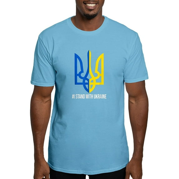 CafePress - I Stand With Ukraine Flag Support Ukraine T Shirt - Fitted T-Shirt, Vintage Fit Soft Cotton Tee
