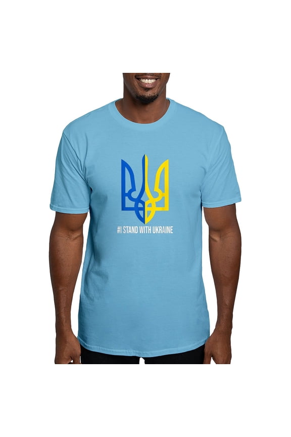 - I Stand With Ukraine Flag Support Ukraine T Shirt - Fitted T-Shirt, Vintage Fit Soft Cotton Tee