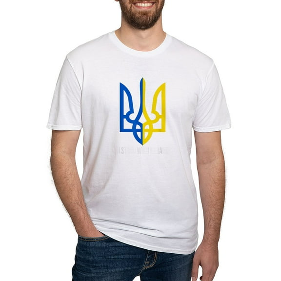 CafePress - I Stand With Ukraine Flag Support Ukraine T Shirt - Fitted T-Shirt, Vintage Fit Soft Cotton Tee