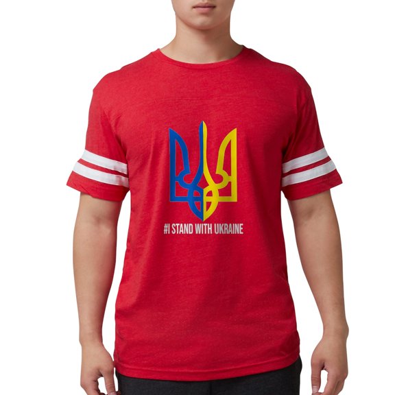 CafePress - I Stand With Ukraine Flag Support Ukraine T Shirt - Mens Football Shirt