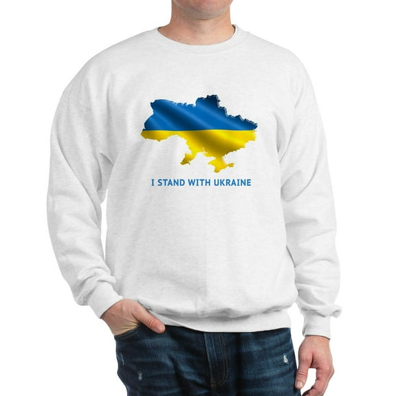 CafePress - I Stand With Ukraine Flag Ukrainian Pri Sweatshirt - Crew Neck Sweatshirt