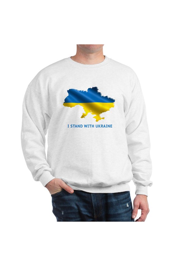 - I Stand With Ukraine Flag Ukrainian Pri Sweatshirt - Crew Neck Sweatshirt