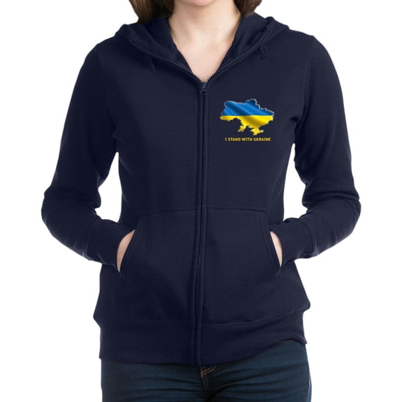 CafePress - I Stand With Ukraine Flag Ukrainian Pri Sweatshirt - Women's Zip Hoodie