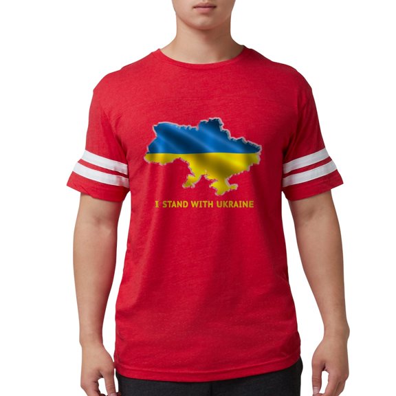 CafePress - I Stand With Ukraine Flag Ukrainian Pride T Shirt - Mens Football Shirt