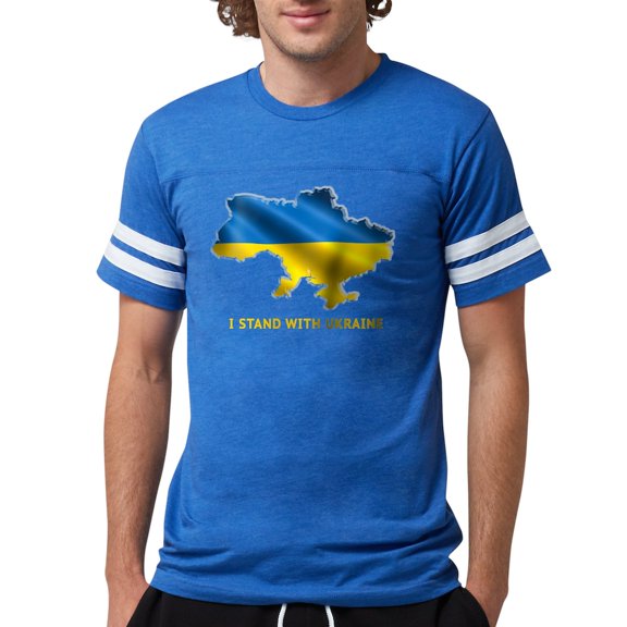 CafePress - I Stand With Ukraine Flag Ukrainian Pride T Shirt - Mens Football Shirt