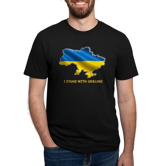 CafePress - I Stand With Ukraine Flag Ukrainian Pride T Shirt - Mens Tri-blend T-Shirt