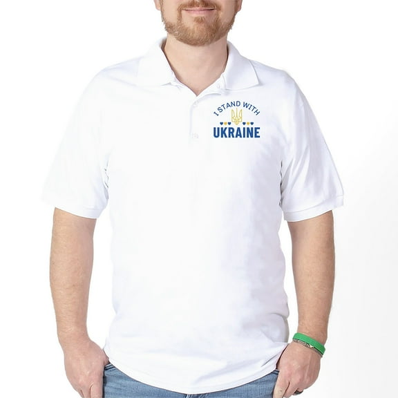 CafePress - I Stand With Ukraine Golf Shirt - Golf Shirt, Pique Knit Golf Polo