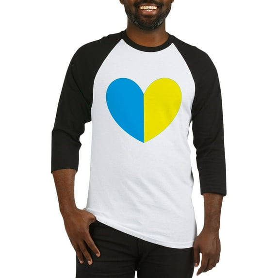 CafePress - I Stand With Ukraine Heart Baseball Jersey - Cotton Baseball Jersey, 3/4 Raglan Sleeve Shirt