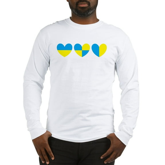 CafePress - I Stand With Ukraine Heart Long Sleeve T Shirt - Unisex Cotton Long Sleeve T-Shirt