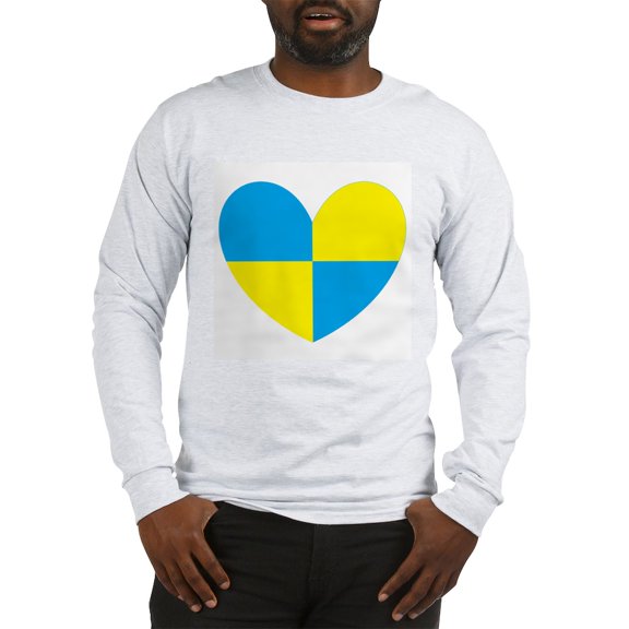 CafePress - I Stand With Ukraine Heart Long Sleeve T Shirt - Unisex Cotton Long Sleeve T-Shirt