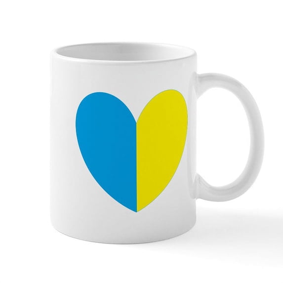 CafePress - I Stand With Ukraine Heart Mugs - 11 oz Ceramic Mug - Novelty Coffee Tea Cup