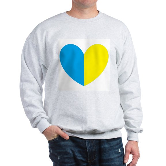 CafePress - I Stand With Ukraine Heart Sweatshirt - Crew Neck Sweatshirt